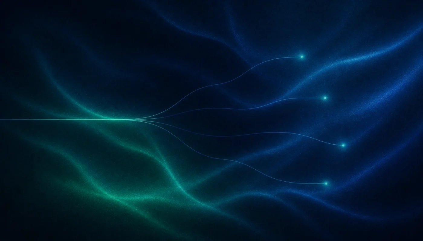 One aggregate signal splits into four segment paths